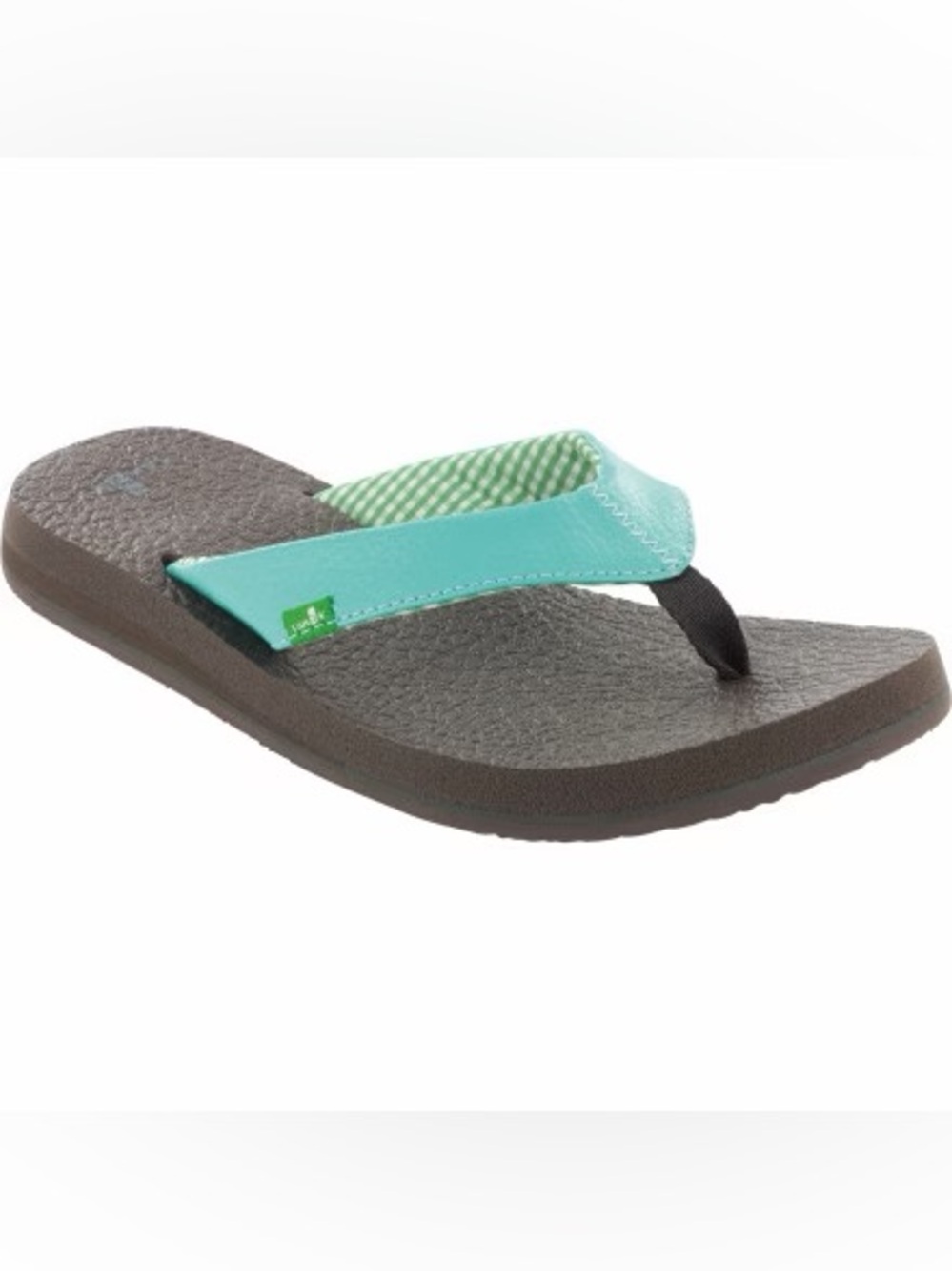 Sanuk Teal and Brown Women's Yoga Bliss Flip Flop Sandal
